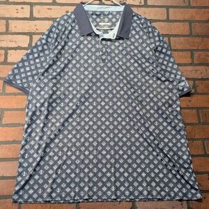 Swannies Men's 3XL Navy Tree Print Quarter Zip Pullover Casino Resort EU